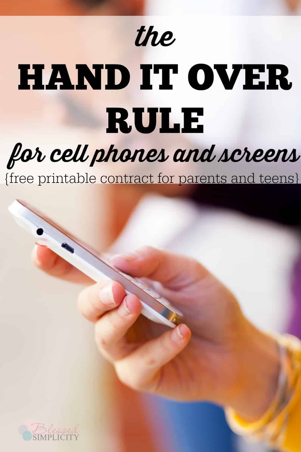 This rule and free printable contract for cell phones and screens with teens. Parenting made easier!