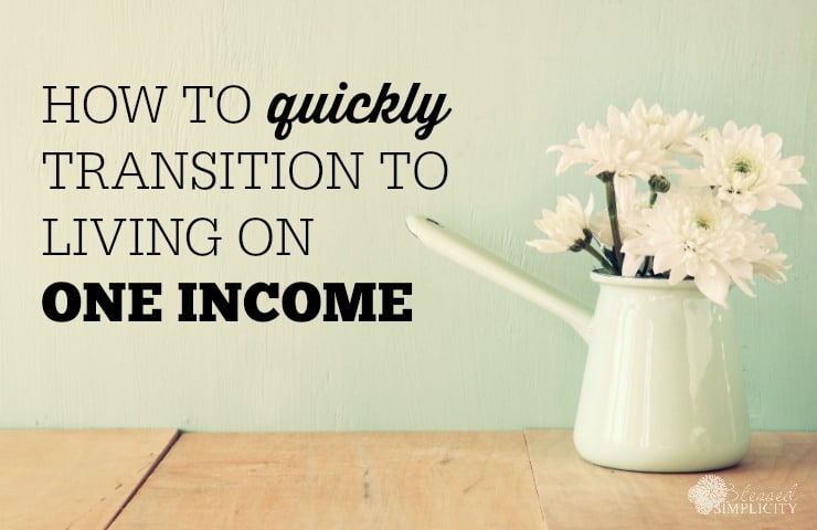 Great action steps for today to transition to living on one income by saving money, living frugal and possibly working from home!