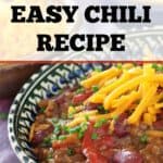 Great easy chili recipe feeds a crowd. Perfect recipe for slow cooker chili or stove top chili!