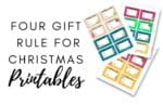 Four Gift Rule for Christmas Printable
