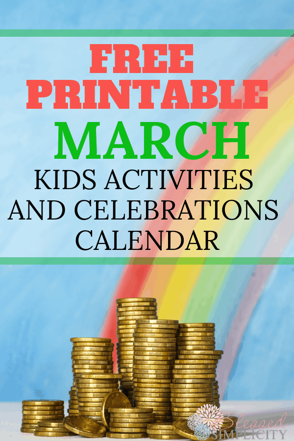 Use this free printable march kids activities and celebrations calendar to keep your children engaged and celebrating all month long!  | march calendar | march kids activities | march kids activities ideas | free printables | march kids activities green eggs | march kids activities seuss | march family fun ideas 
