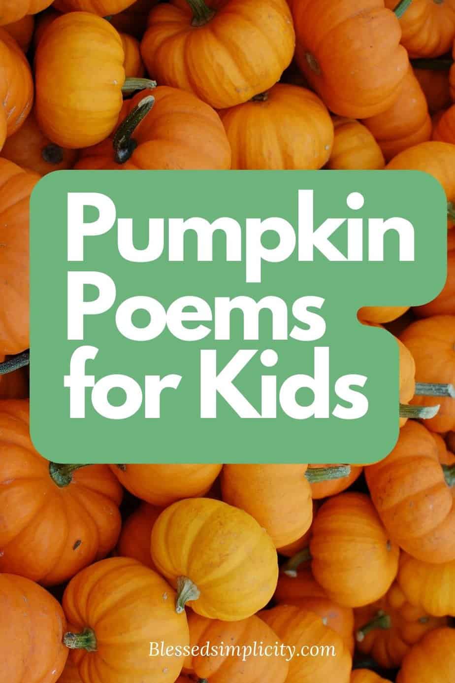 Pumpkin Poems for Kindergarten
