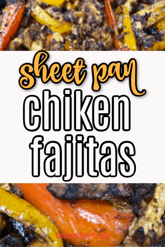 chicken fajitas on a sheet pan