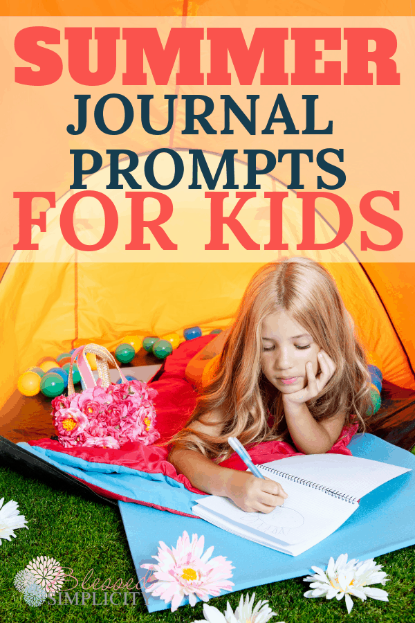 Use these summer journal prompts to keep kids writing over the summer break from school.  | summer journaling prompts | journaling prompts for kids | summer journal prompts | summer journaling | journaling for kids | 