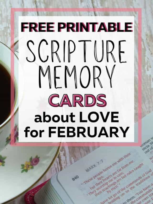 February Scripture Memory Cards-Verses About Love Story