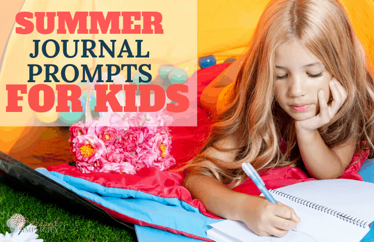Use these summer journal prompts to keep kids writing over the summer break from school.  | summer journaling prompts | journaling prompts for kids | summer journal prompts | summer journaling | journaling for kids | 